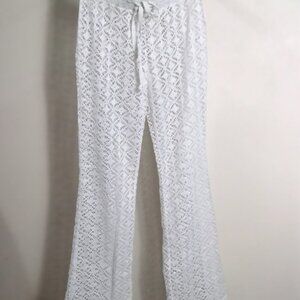 Miken White Diamond Lace Eyelet Swimsuit Coverup Pants N/W/T Various Jr Sizes